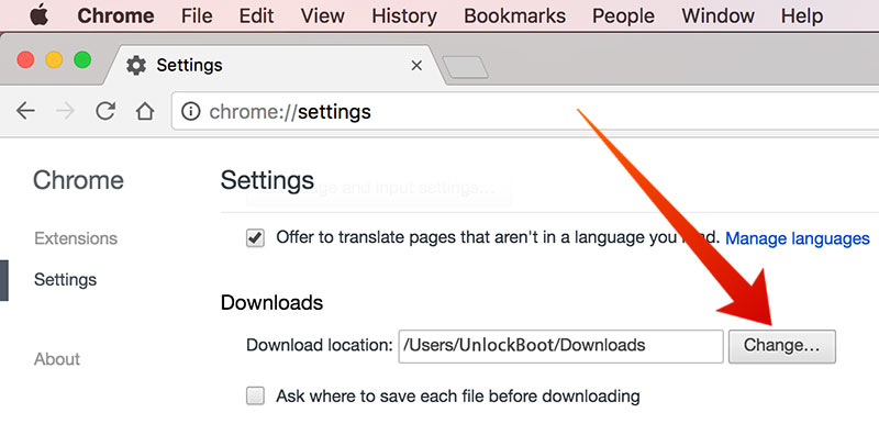 How To Change Chrome Download Location On Mac